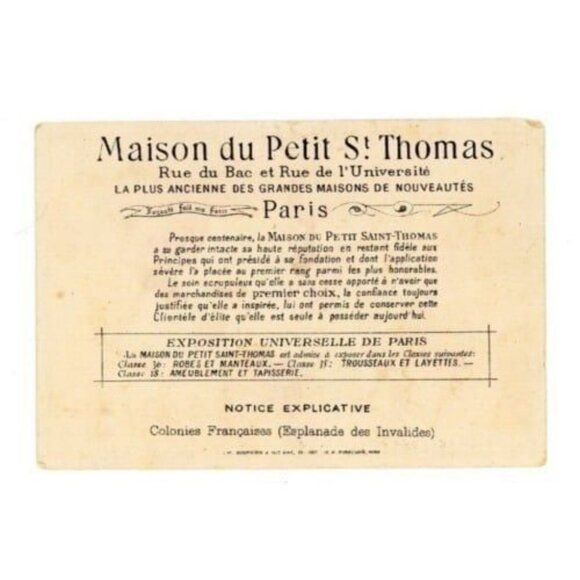 1880's Victorian Trade Card French Colonies 1889 Exposition Universelle People! - Picture 4 of 6